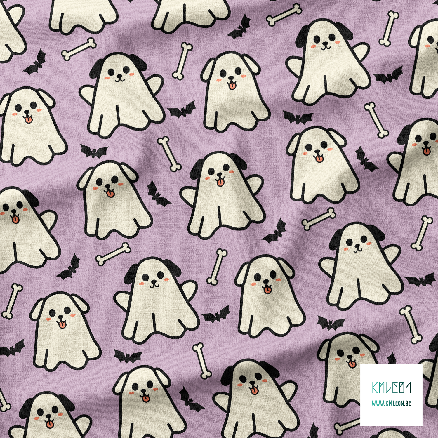 Dogs as ghosts fabric