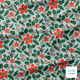 Holly and poinsettia fabric