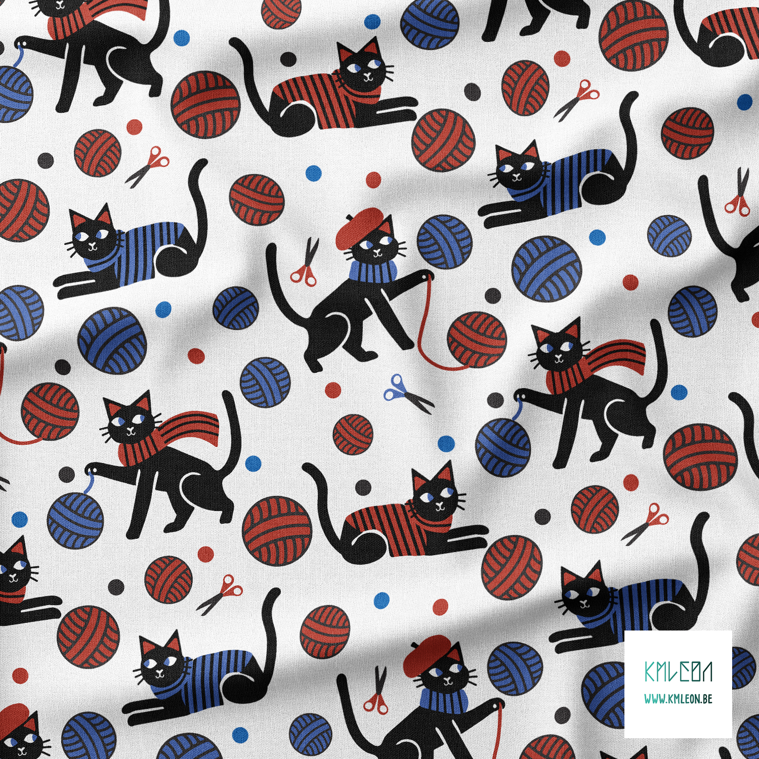 Cats and yarn fabric