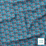 Pink, blue, red and black stars fabric