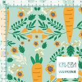 Carrots and flowers fabric