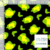 Yellow and slime green leopard print fabric