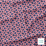Blue and black leopard print fabric