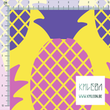 Pink and purple pineapples fabric (Large scale)