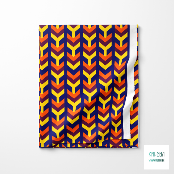 Orange, purple and yellow arrows fabric