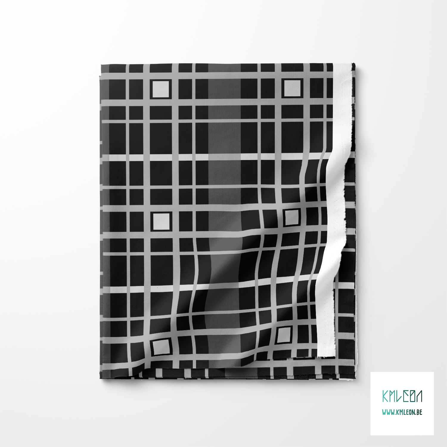 Grey plaid fabric