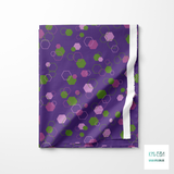 Random purple and green octagons fabric