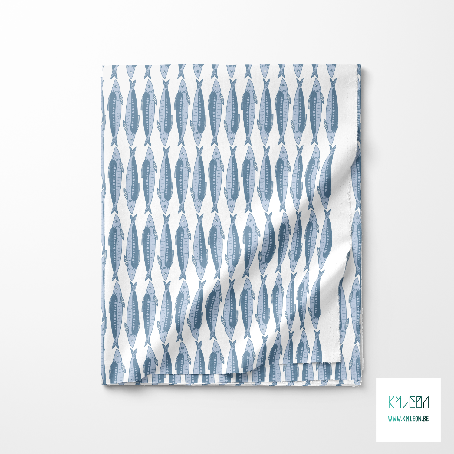 Blue sardines fabric