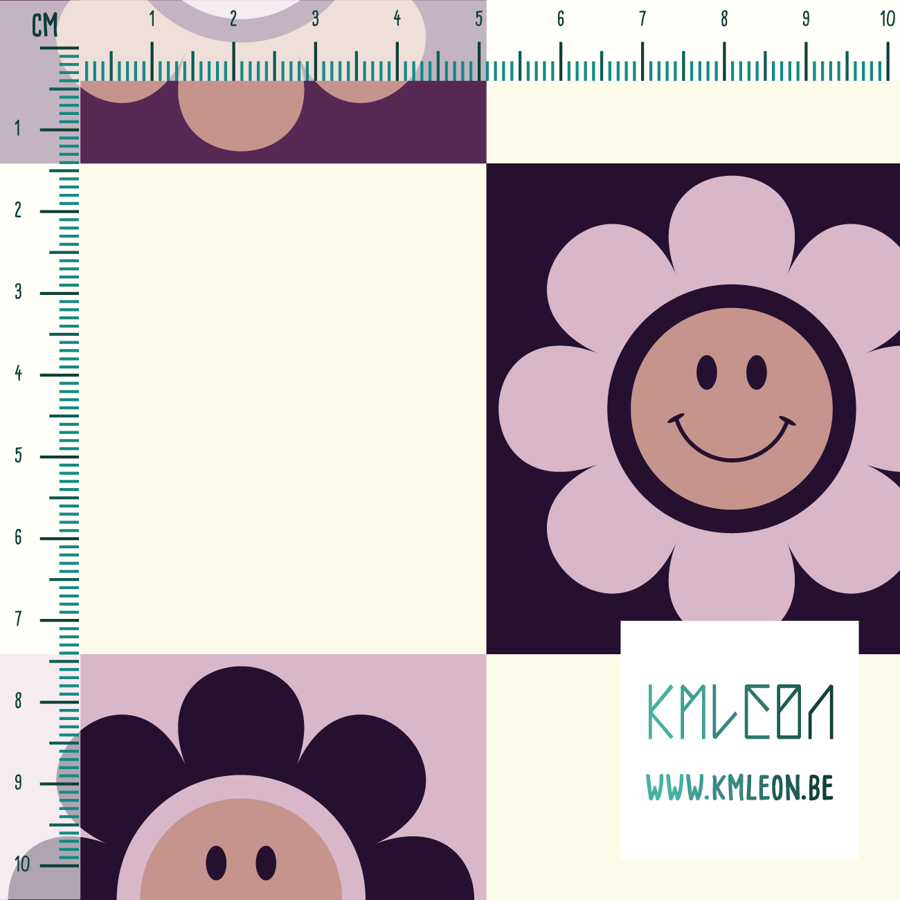 Smiley flowers fabric