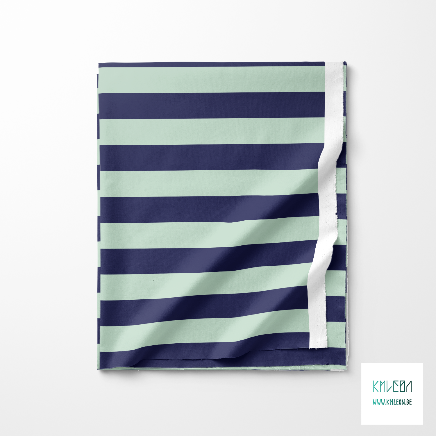 Mint and blue stripes fabric
