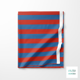 Blue and red stripes fabric