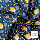 Tennis cats fabric