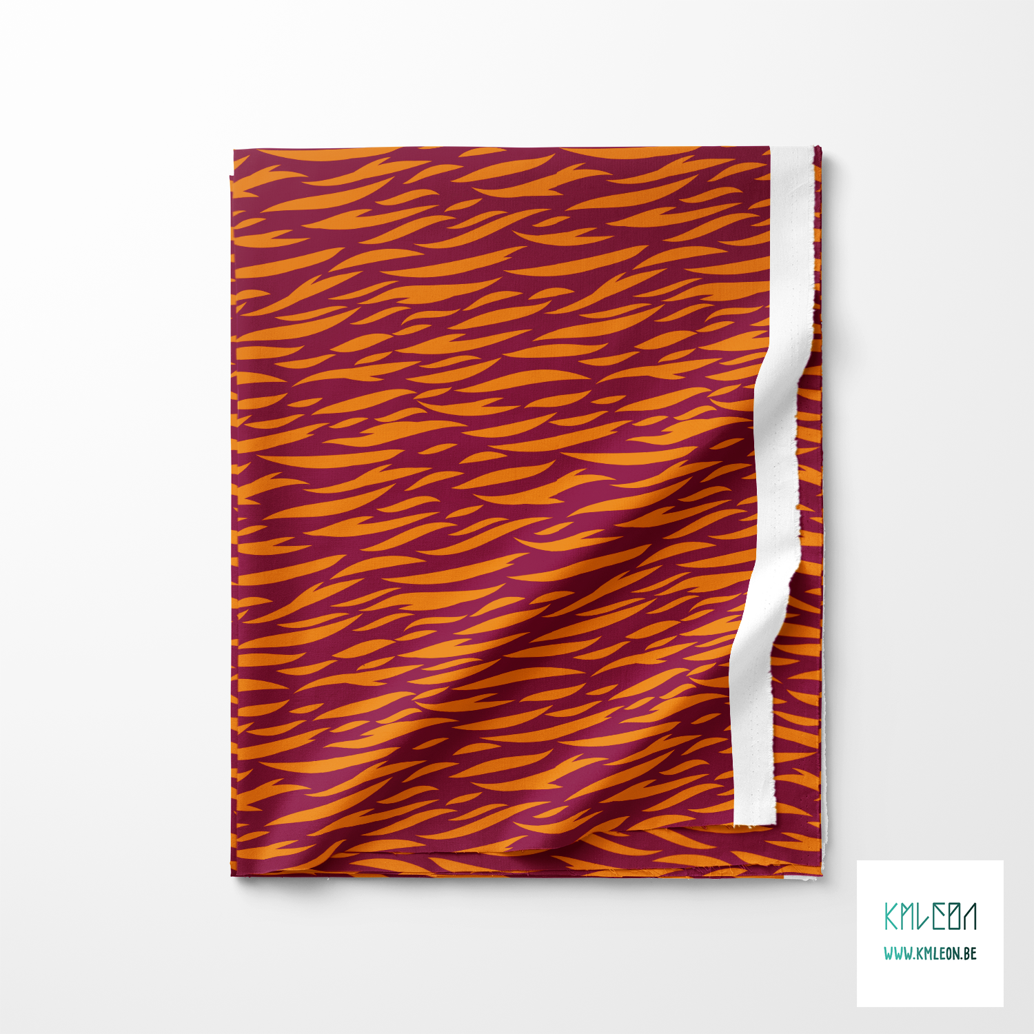 Orange tiger stripes fabric