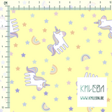 Unicorns, rainbows and stars fabric