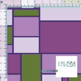 Purple and green rectangles fabric