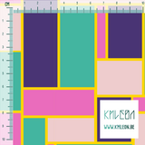 Purple, green and pink rectangles fabric