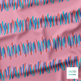 Purple, blue, teal and red brush strokes fabric