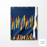 Yellow, red, blue and green brush strokes fabric