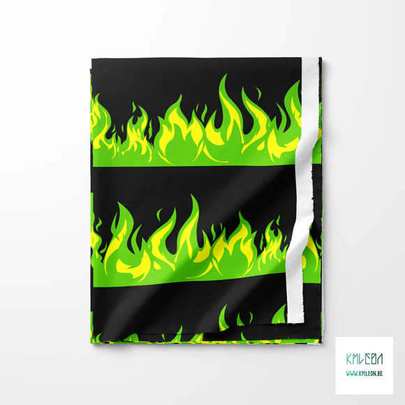 Slime green flames fabric