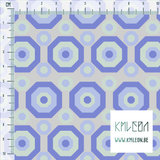 Retro octagons in periwinkle and mint green fabric