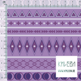 Geometric shapes in purple fabric