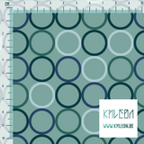 Random green and blue circles fabric