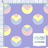 Yellow, green and pink circles and triangles fabric