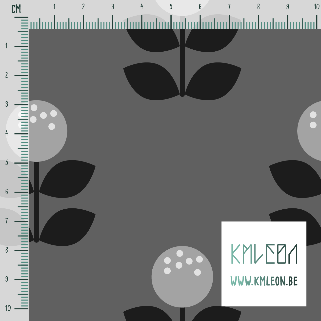 Large grey flowers fabric