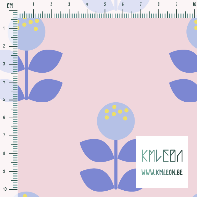 Large periwinkle flowers fabric