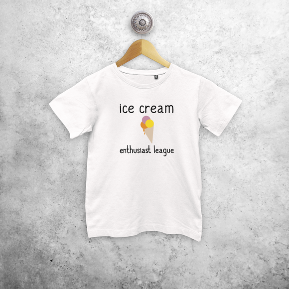 'Ice cream enthusiast league' kids shortsleeve shirt