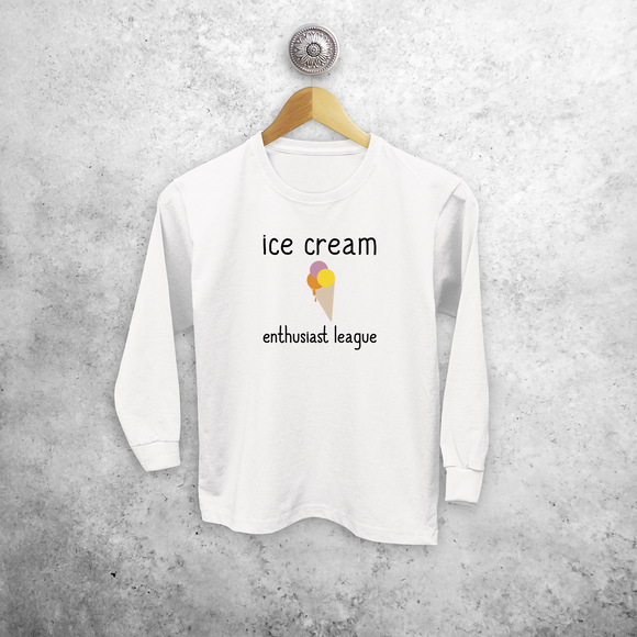 'Ice cream enthusiast league' kids longsleeve shirt
