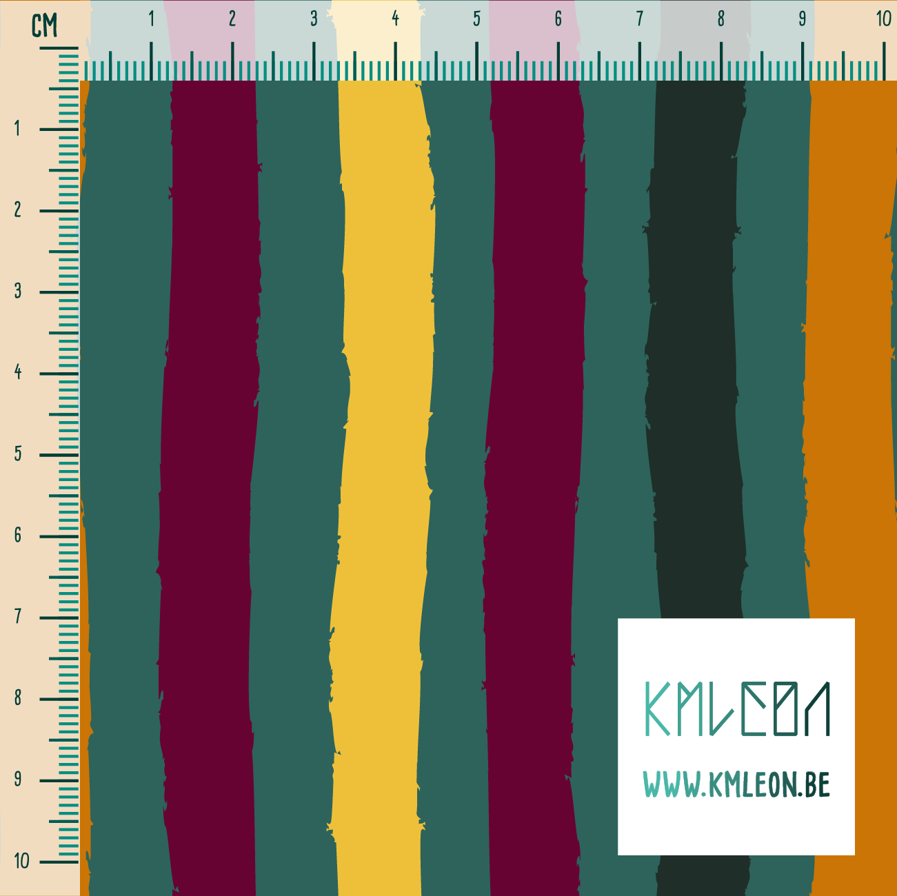 Orange, yellow, green and purple stripes fabric