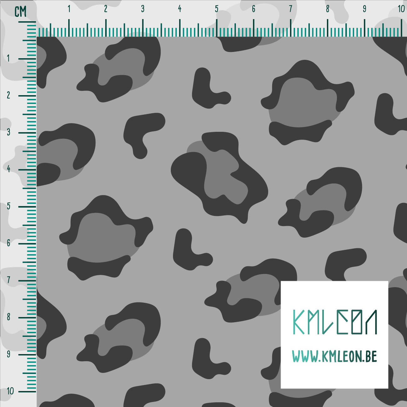 Grey leopard print fabric