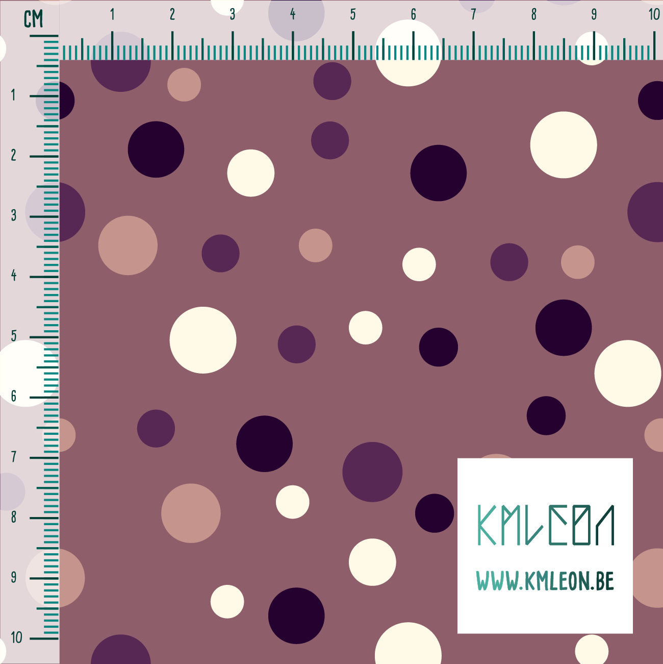 Random pink, purple and cream polka dots fabric