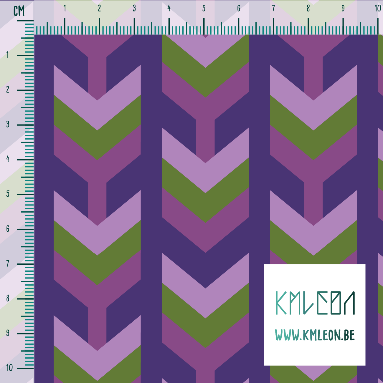 Purple and green arrows fabric