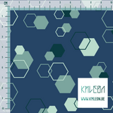 Random green octagons fabric