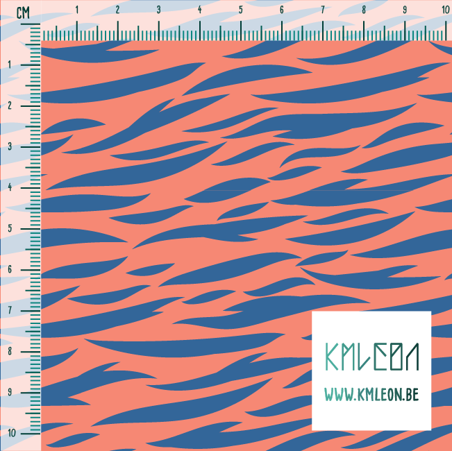 Blue tiger stripes fabric