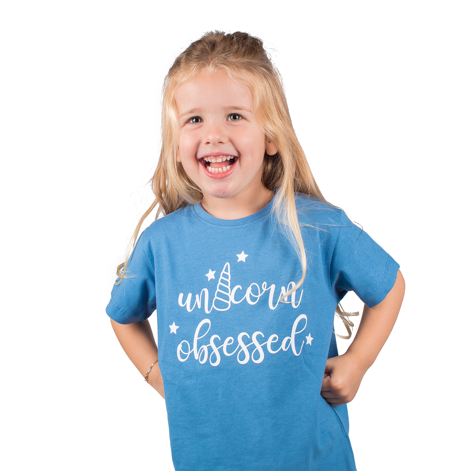 'Unicorn obsessed' kids shortsleeve shirt