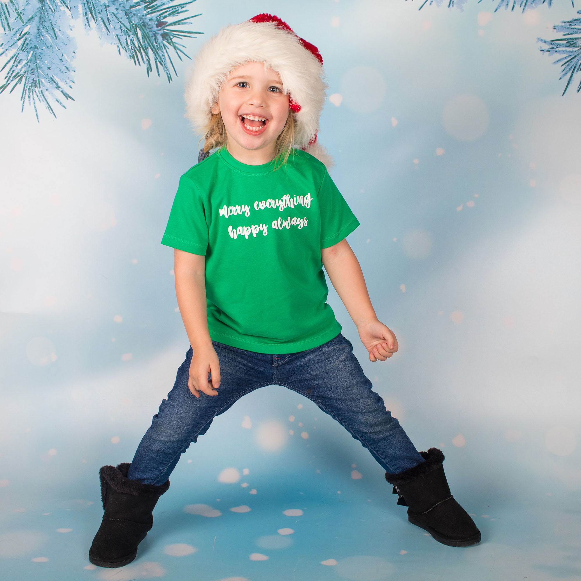 'Merry everything, Happy always' baby shortsleeve shirt