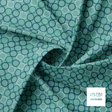 Random green and blue circles fabric