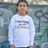 'Everything goes with leopard' kids longsleeve shirt