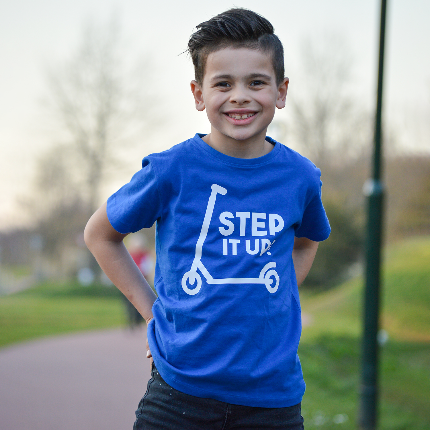 'Step it up' kids shortsleeve shirt