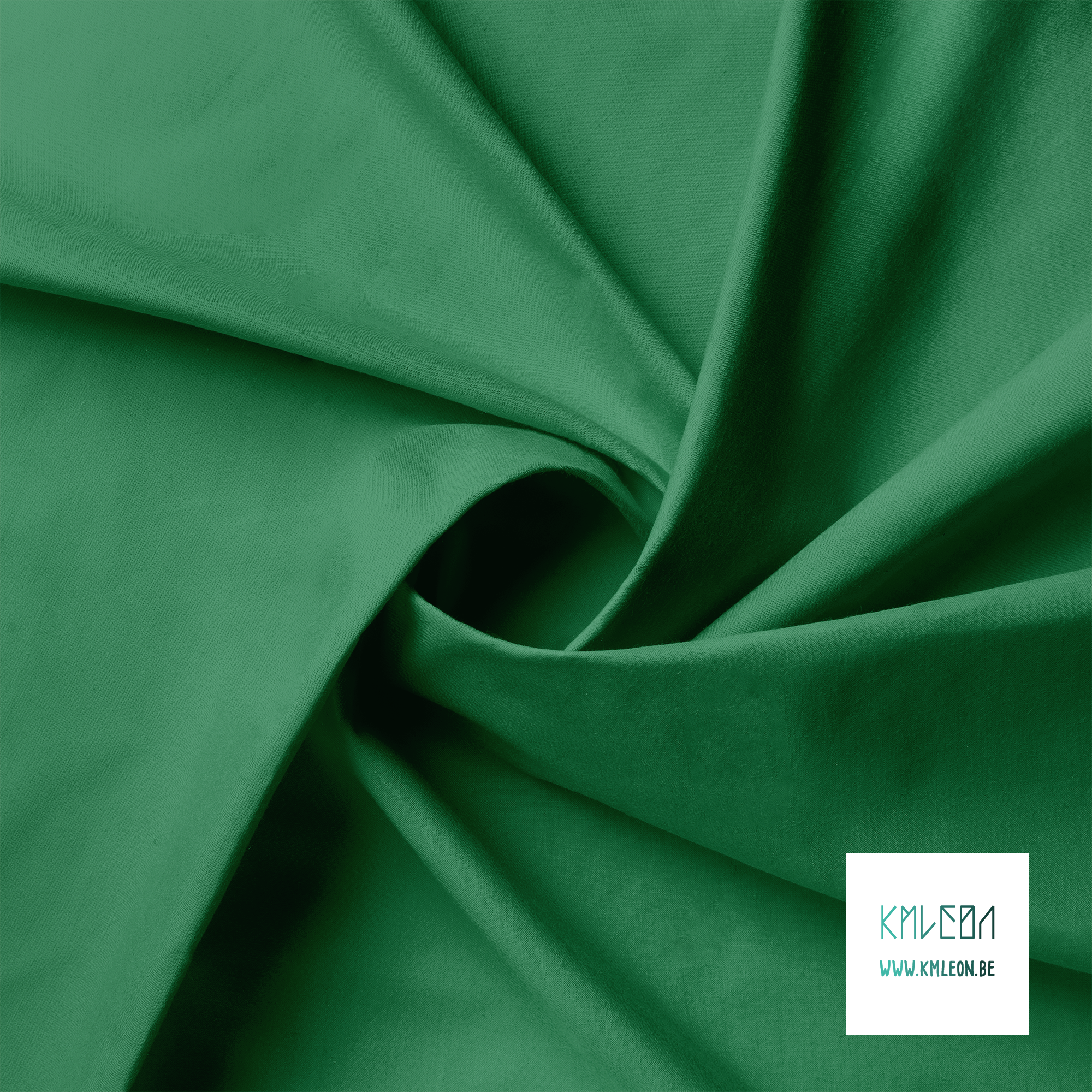 Solid dark spring green fabric