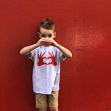 Heart hands kids shortsleeve shirt