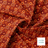 Beige, brown and orange stars fabric