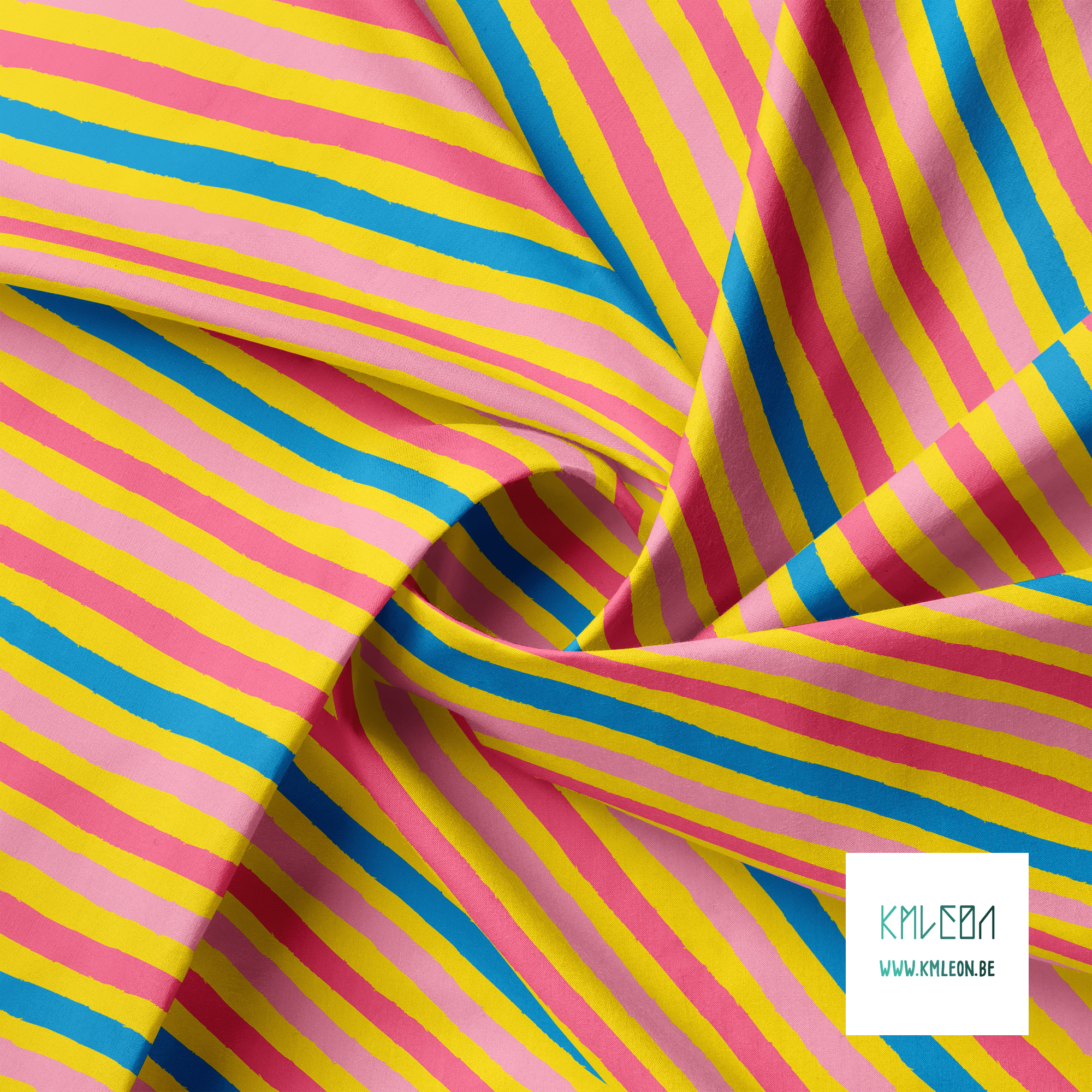 Pink and blue stripes fabric