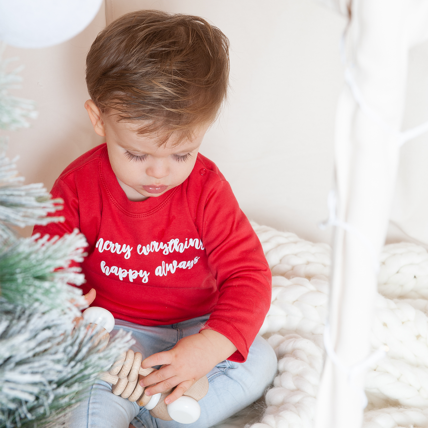 'Merry everything, Happy always' baby longsleeve shirt