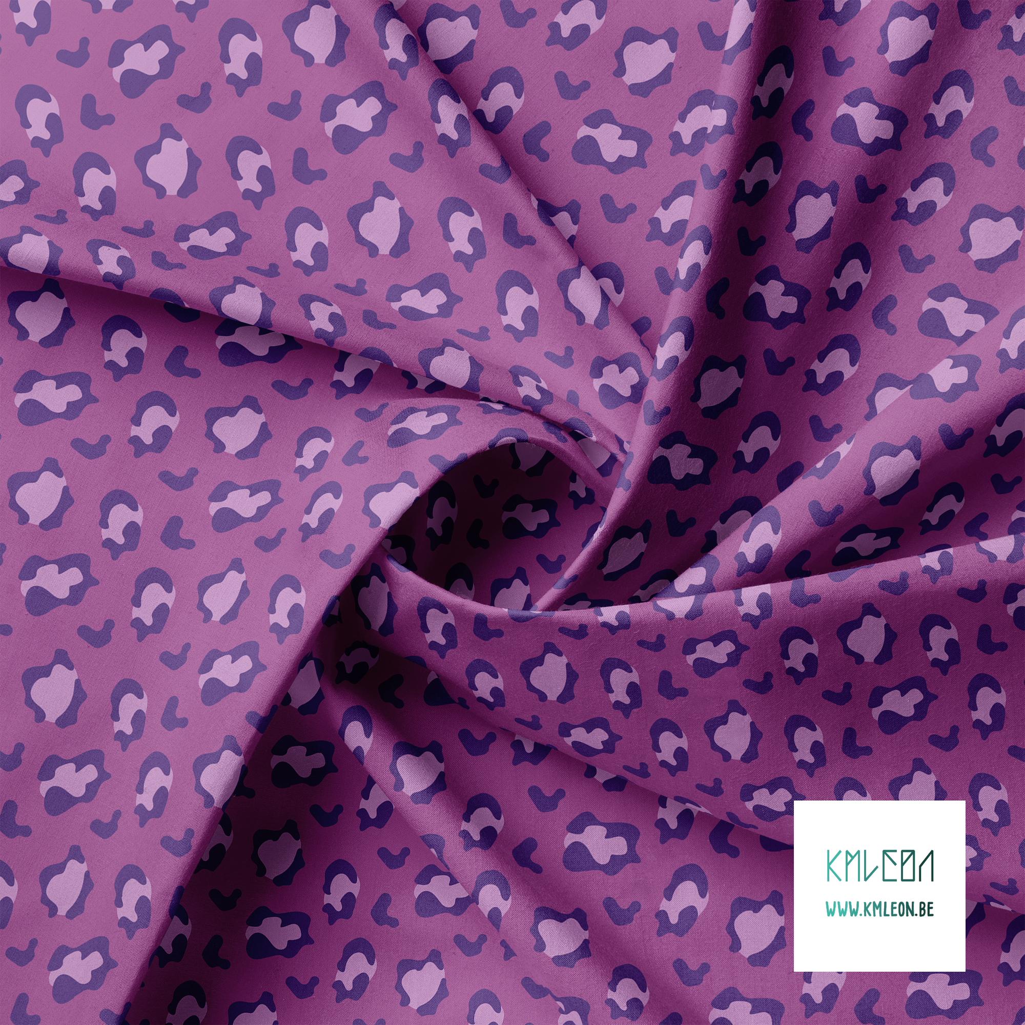 Purple leopard print fabric