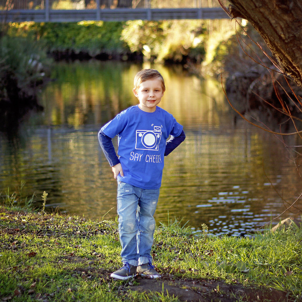 'Say Cheese' kids shortsleeve shirt