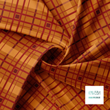 Brown and beige plaid fabric